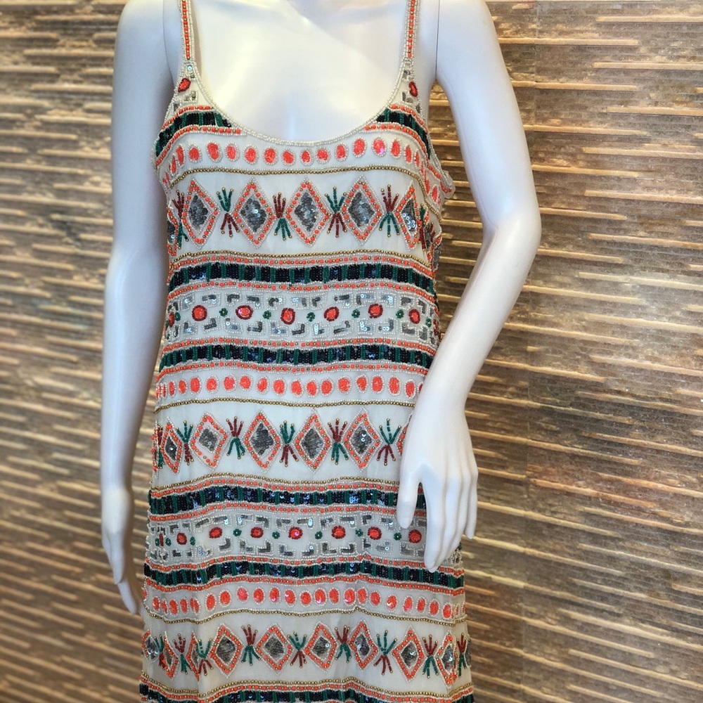 New spaghetti strap beaded dress